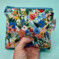 Toddler Sized Reusable Zippered Bag Floral Rifle Blue