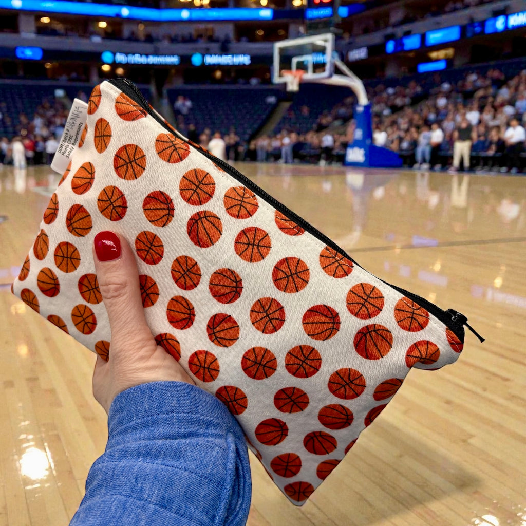 Snack Sized Reusable Zippered Bag Basketball