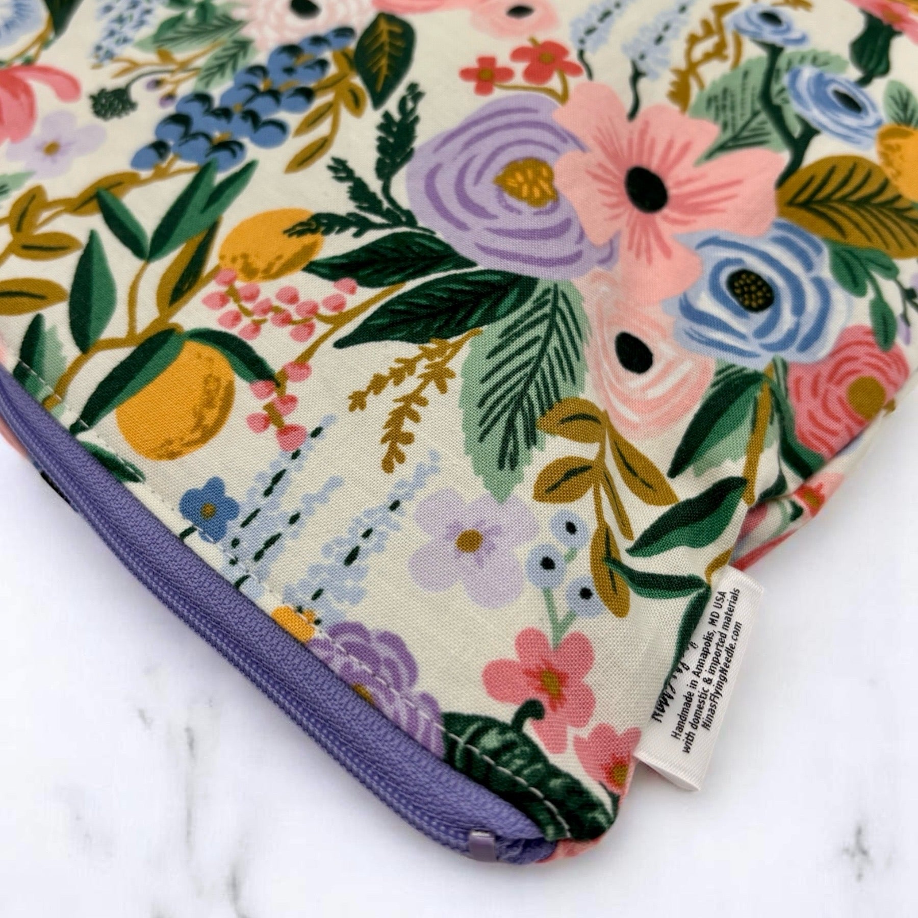 Gallon Sized Reusable Zippered Bag Floral Pastels