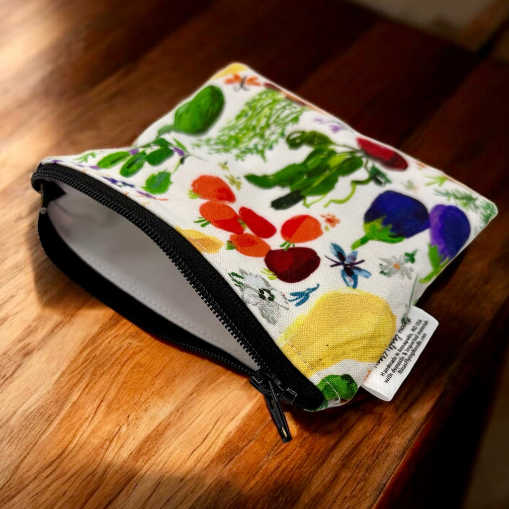Toddler Sized Reusable Zippered Bag Solid Pink and Neon