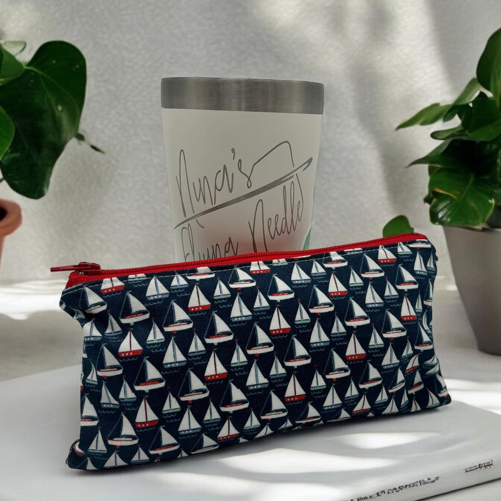 Knick Knack Sized Reusable Zippered Bag Sailboats