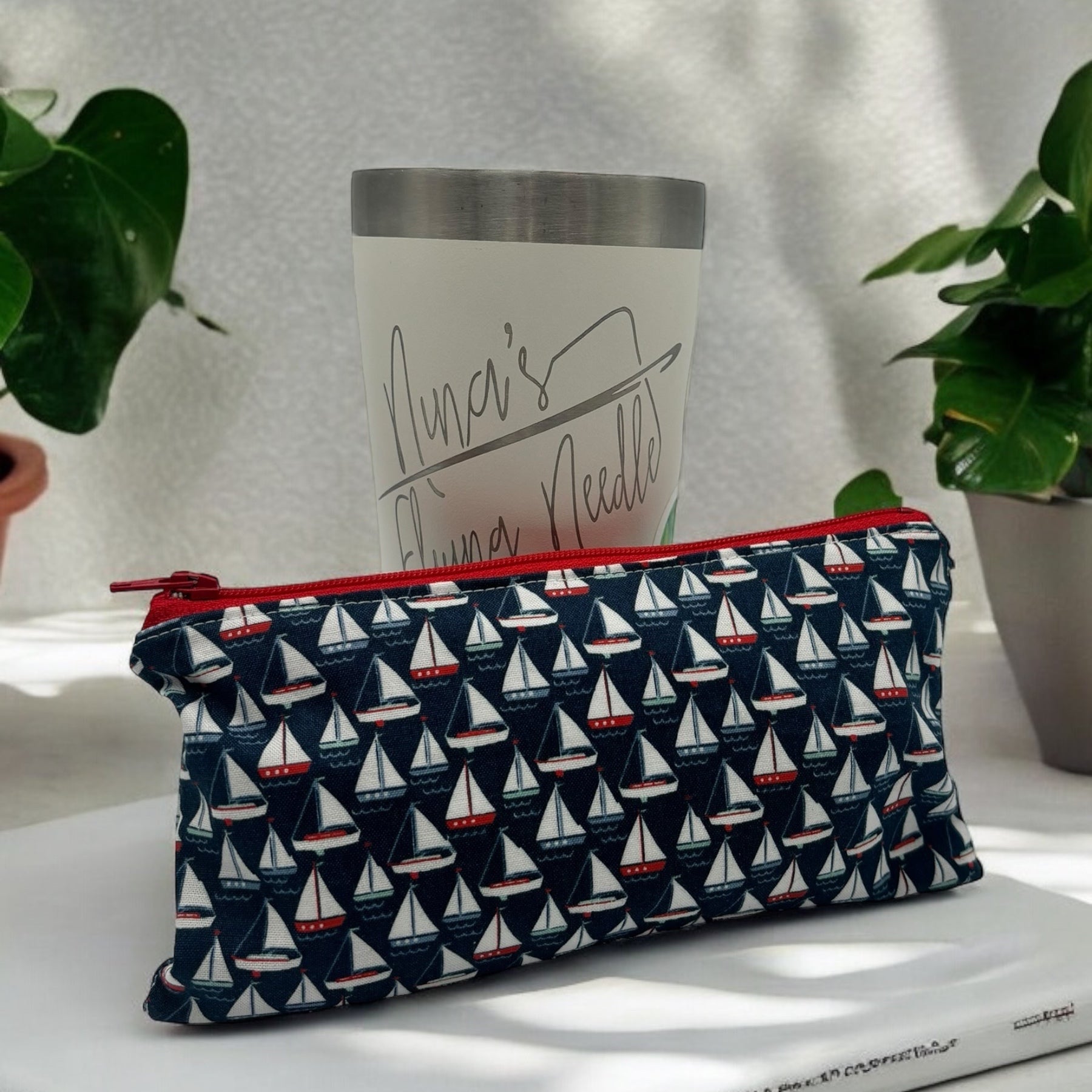 Knick Knack Sized Reusable Zippered Bag Sailboats