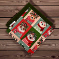 Reusable Napkins - Animals with Christmas Wreaths