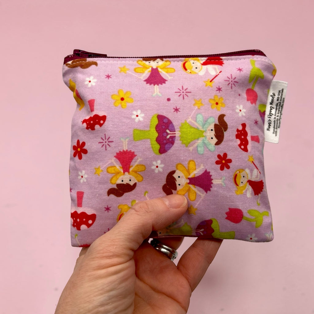 Toddler Sized Reusable Zippered Bag Fairies