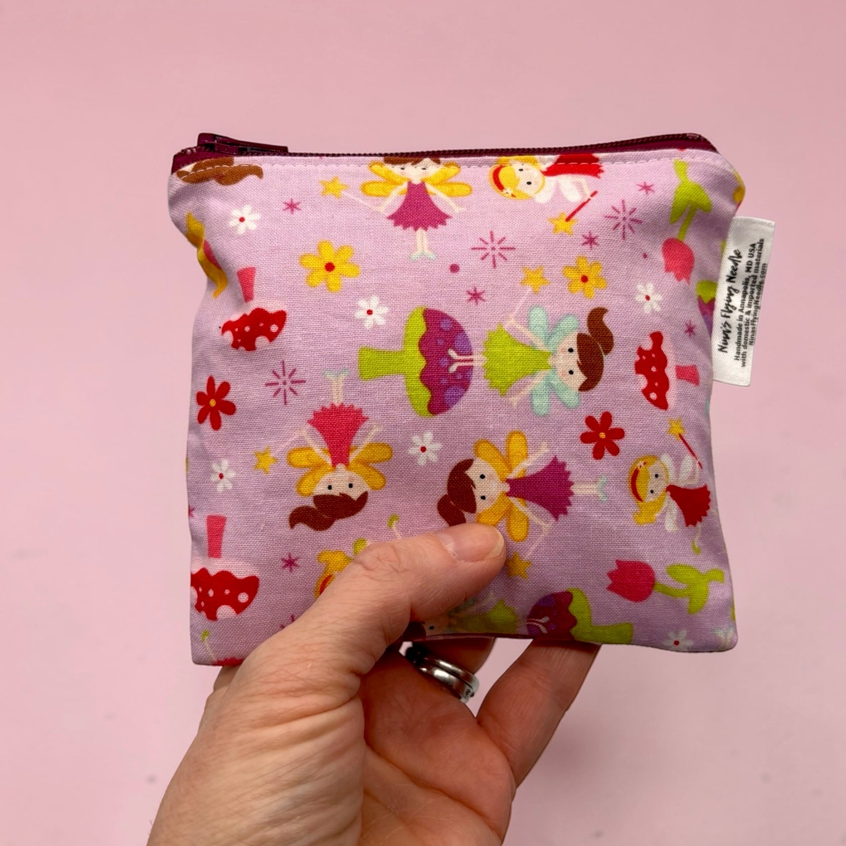 Toddler Sized Reusable Zippered Bag Fairies