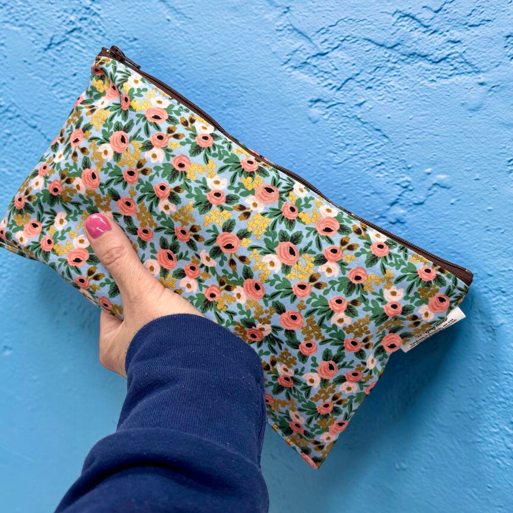 Travel Sized Wet Bag Floral with Gold