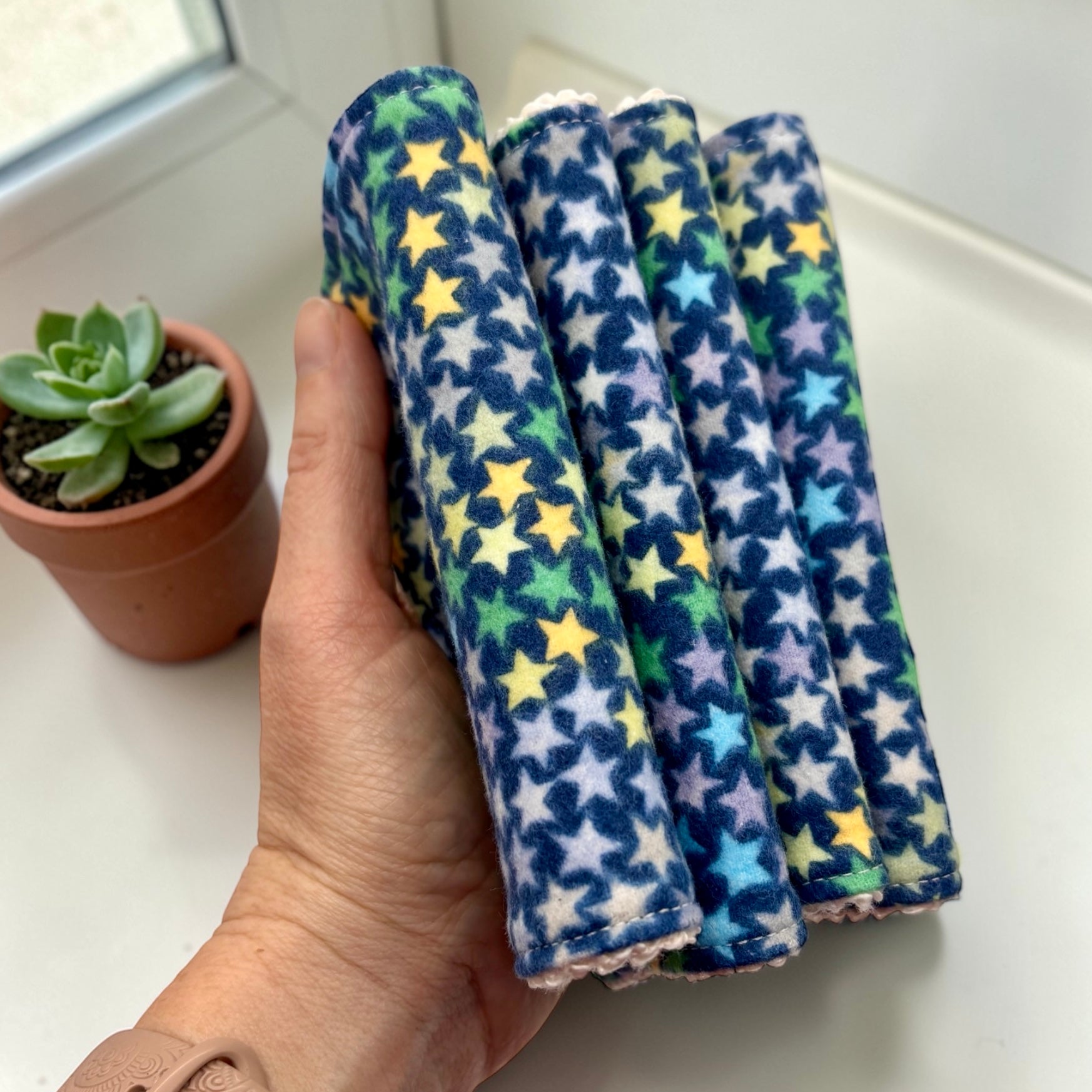 Wash Cloths - Minis - Stars on Blue