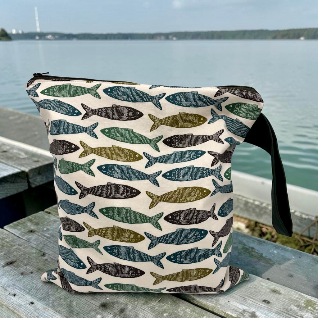 Large Wet Bag with Handle Fish