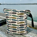 Large Wet Bag with Handle Fish