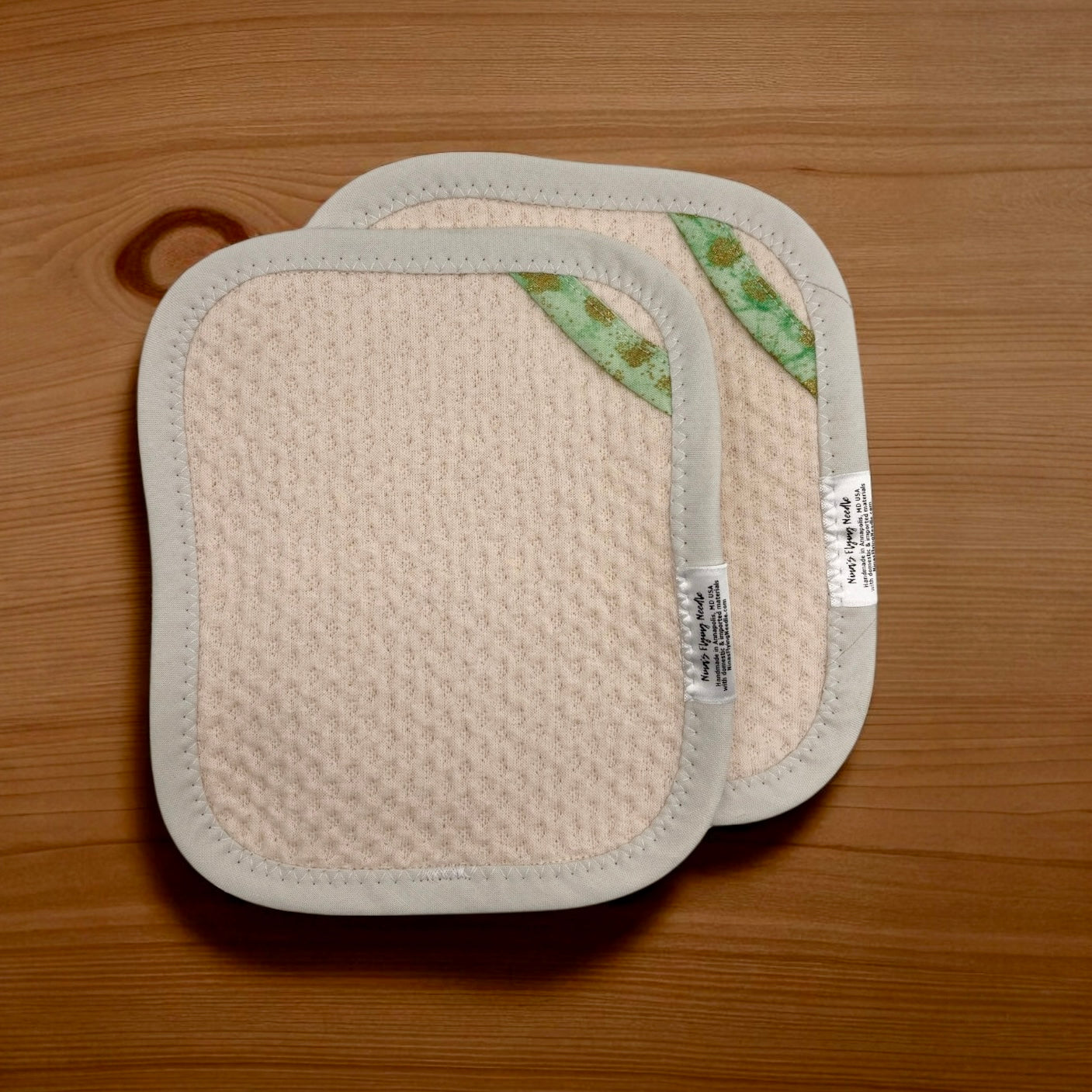 Set of 2 TINY Reusable Paper Towels - Off White - Sparkly Hooks