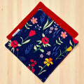 Reusable Napkins - Floral on Navy