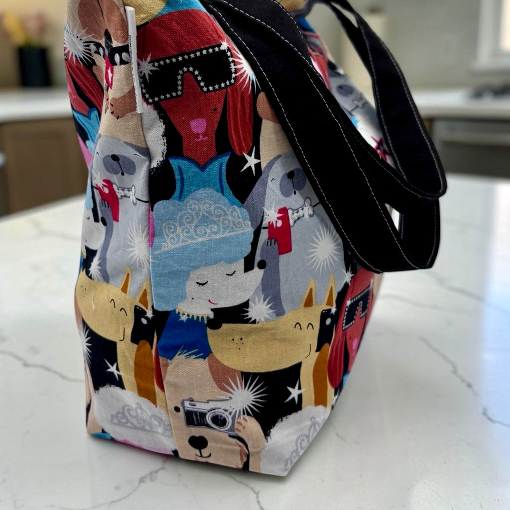 Children's Library Sized Reversible Tote Dogs Paparazzi