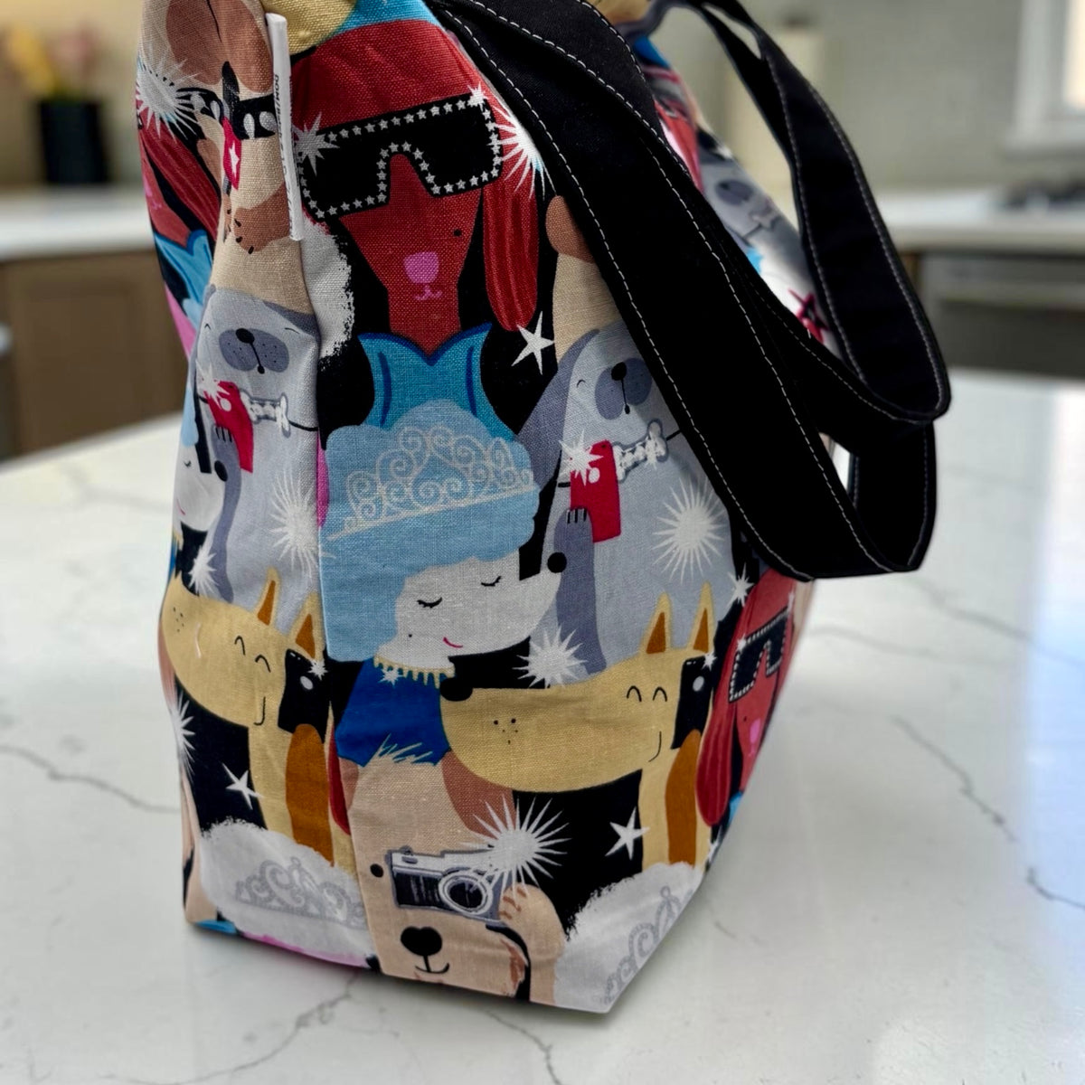 Children's Library Sized Reversible Tote Dogs Paparazzi