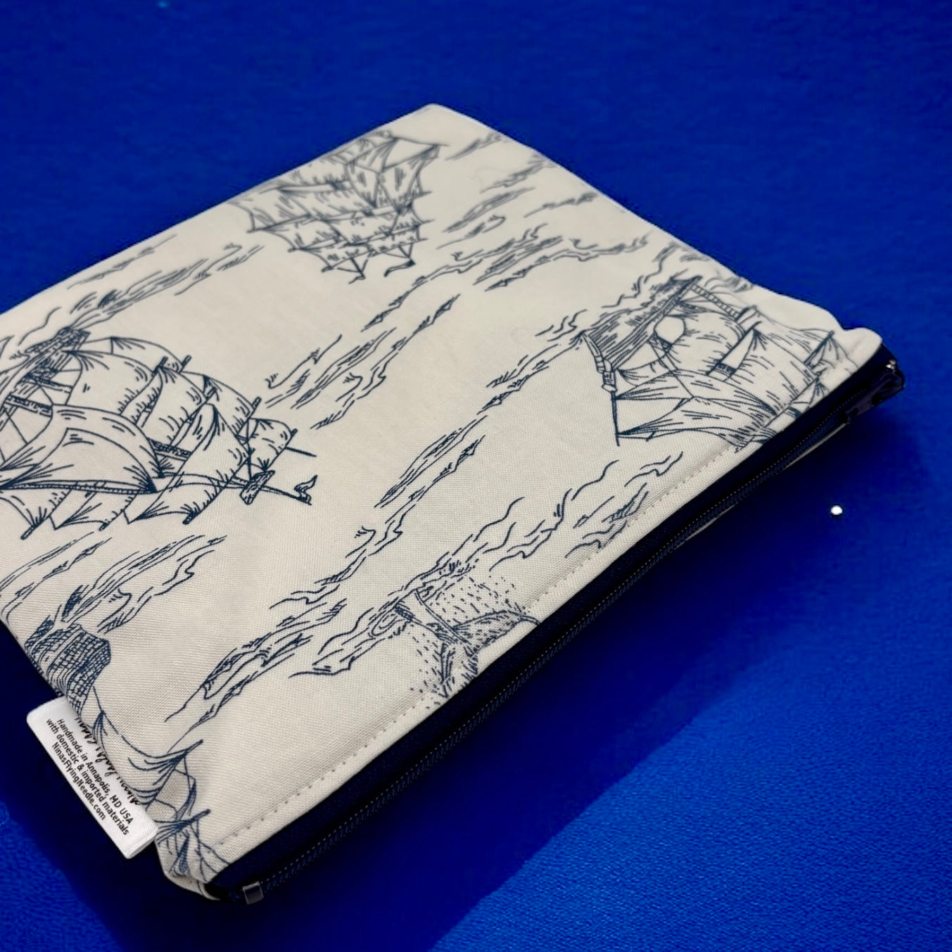 Sandwich Sized Reusable Zippered Bag Sailboats