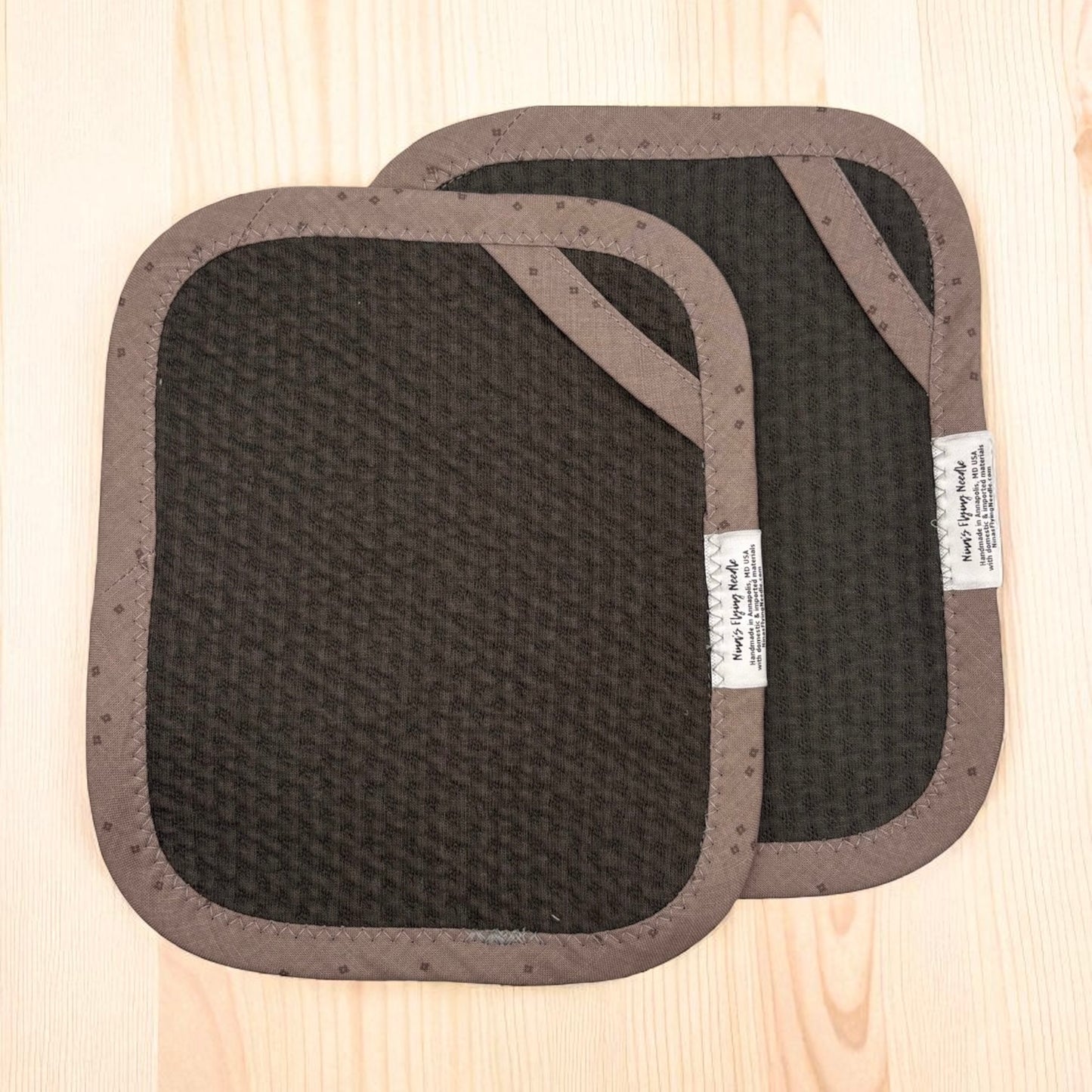 Set of 2 TINY Reusable Paper Towels - Gray Design on Dark Gray