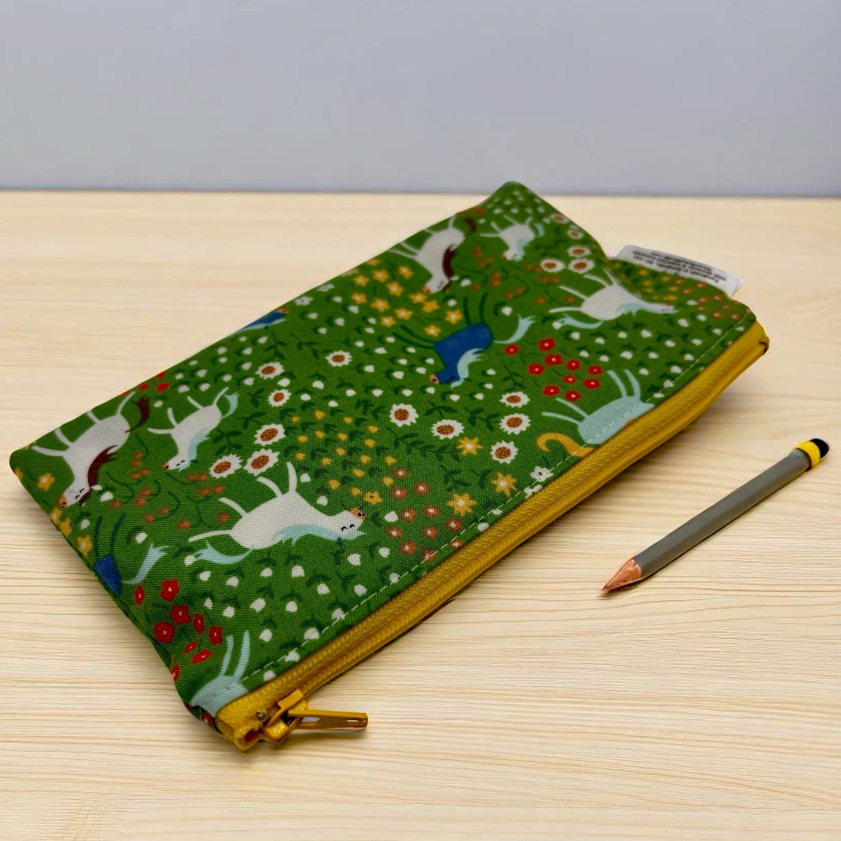 Knick Knack Sized Reusable Zippered Bag Horses and Flowers