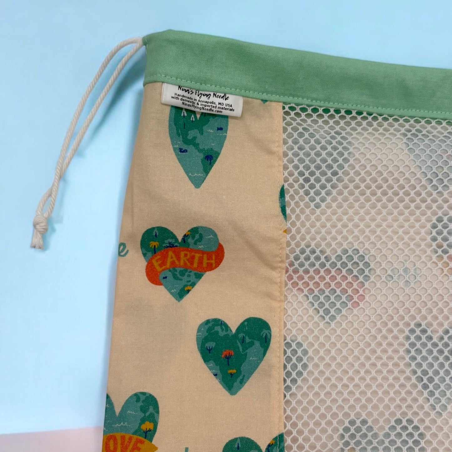 Medium Produce Bag Love Planet Earth