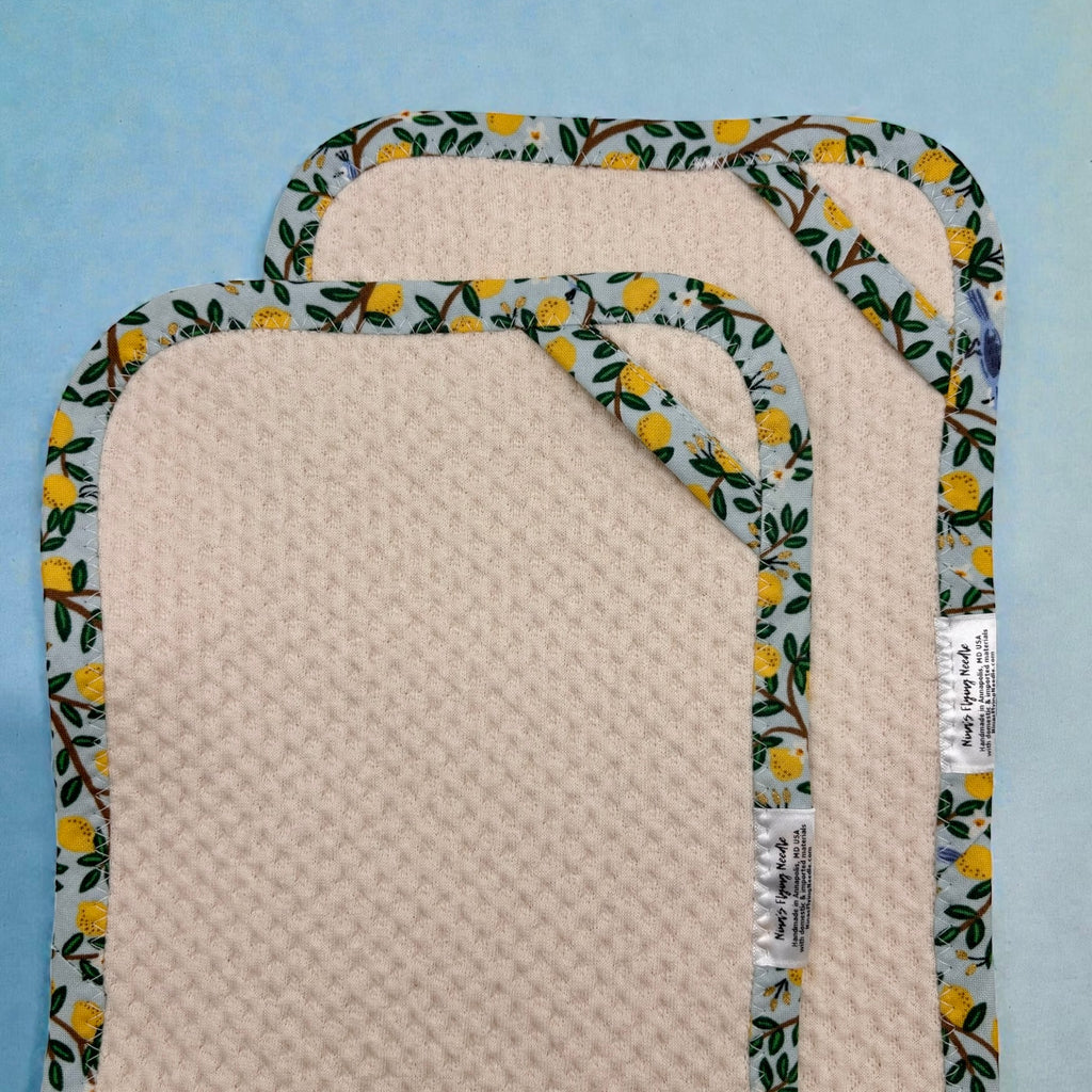 Set of 2 Reusable STANDARD Paper Towels - Lemons and Parrots