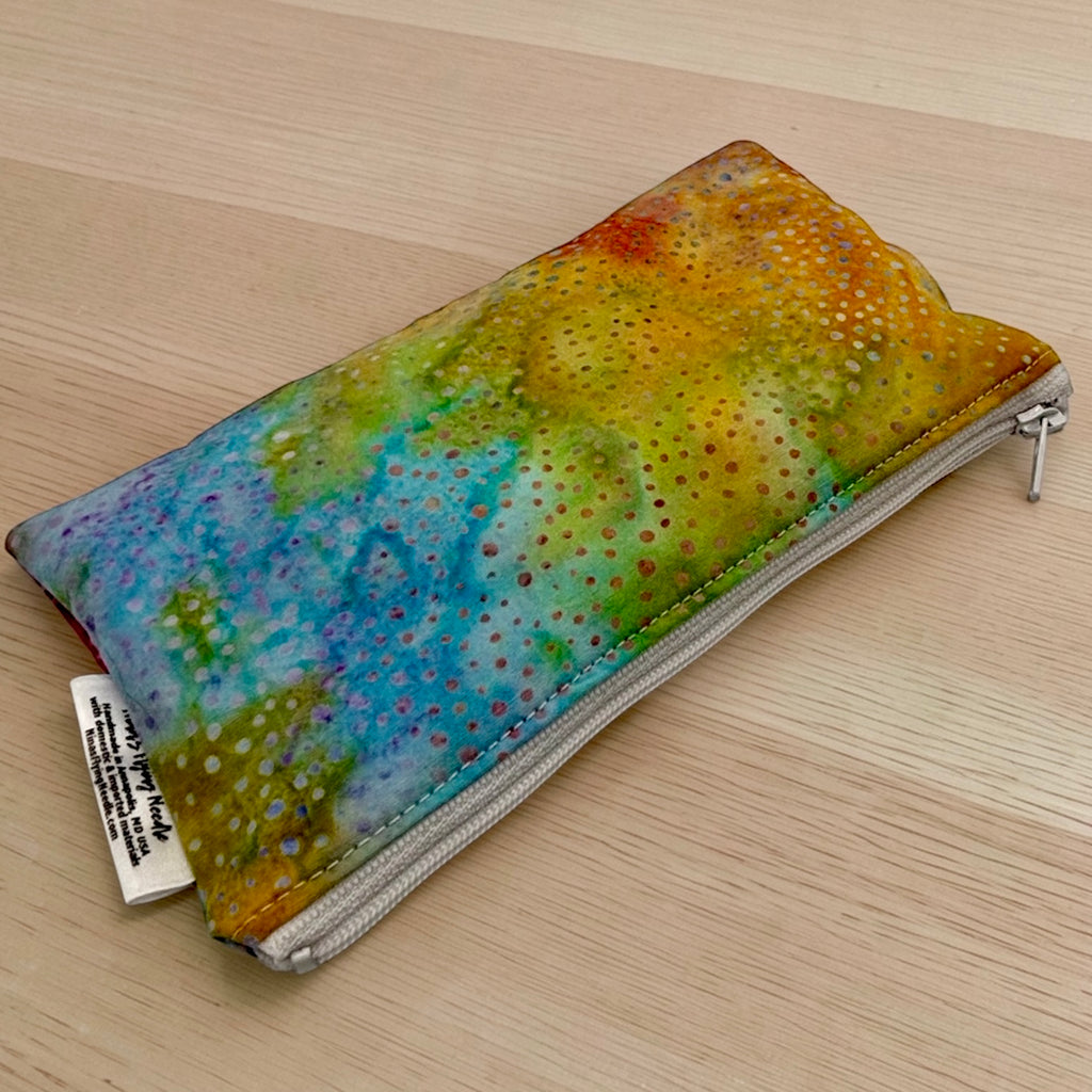 Knick Knack Sized Reusable Zippered Bag Dots Tie Dye