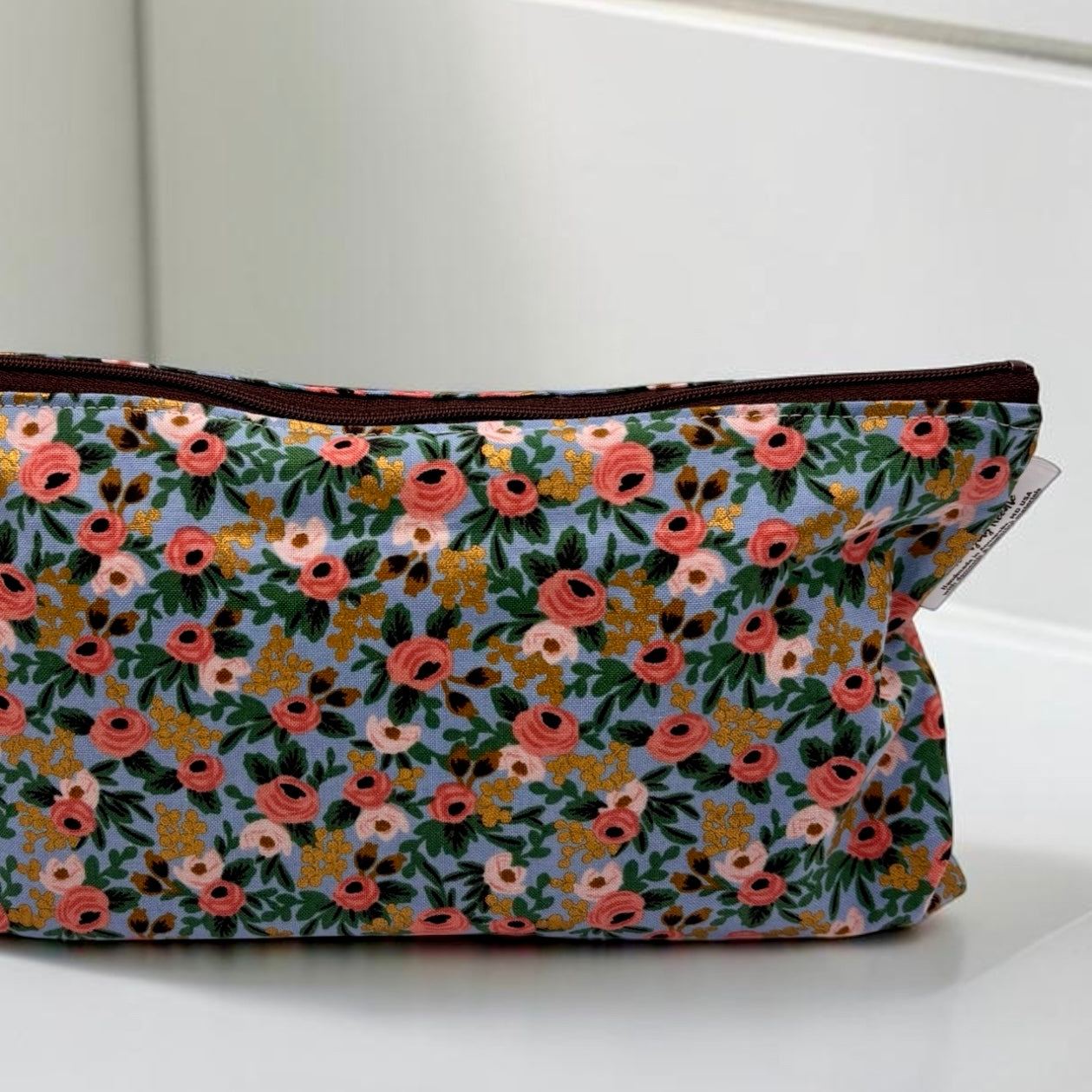 Travel Sized Wet Bag Floral with Gold