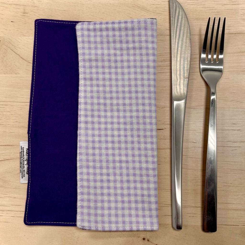 Reusable Napkins - Gingham Purple