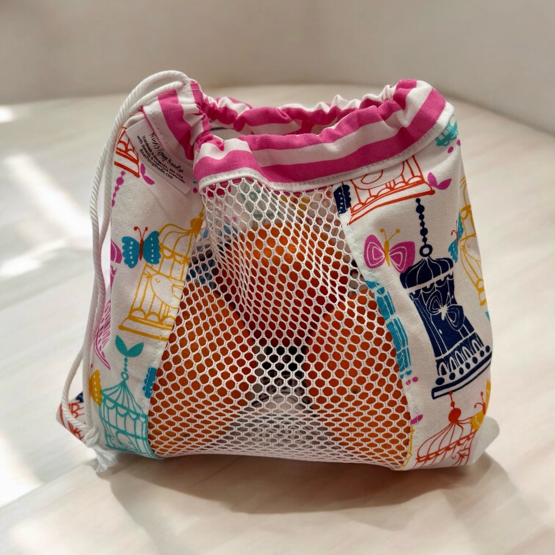 Small Produce Bag Song Birds and Butterflies