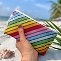 Knick Knack Sized Reusable Zippered Bag Stripes Bias Rainbow
