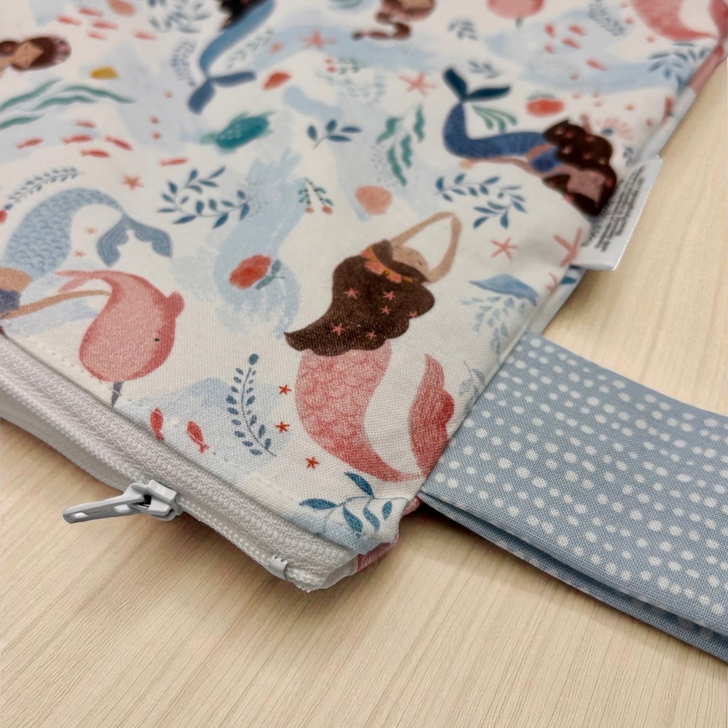 Large Wet Bag with Handle Mermaids and Narwhales