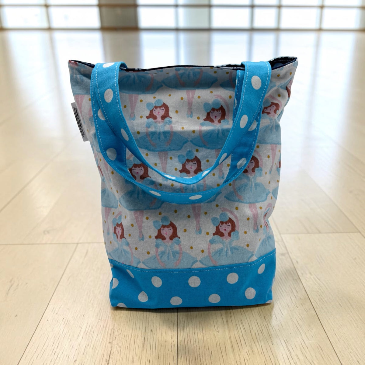 Toddler Sized Reversible Tote Ballerina Print