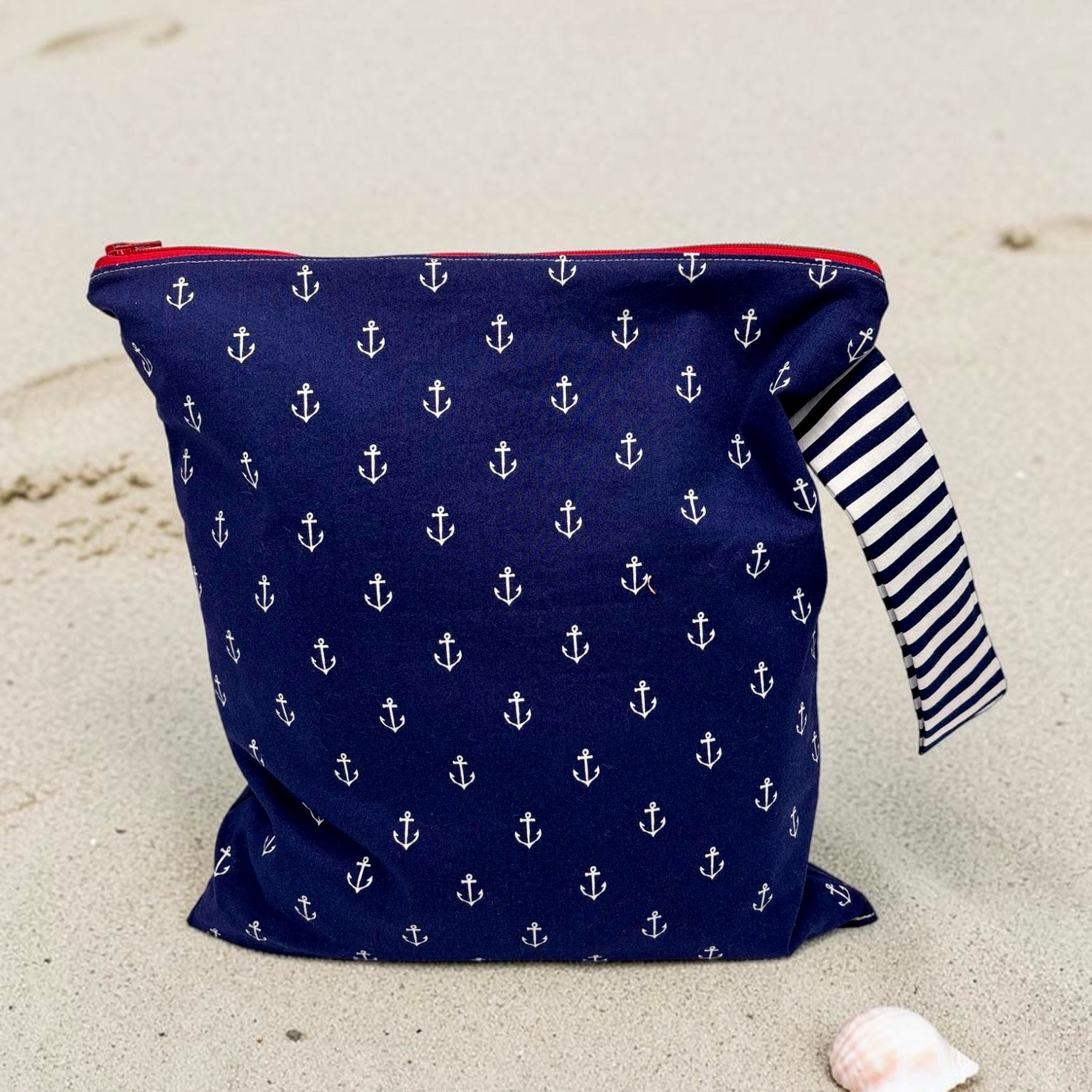 Large Wet Bag with Handle Anchors on Navy