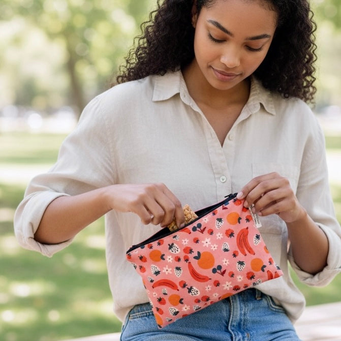 Snack Sized Reusable Zippered Bag Fruit