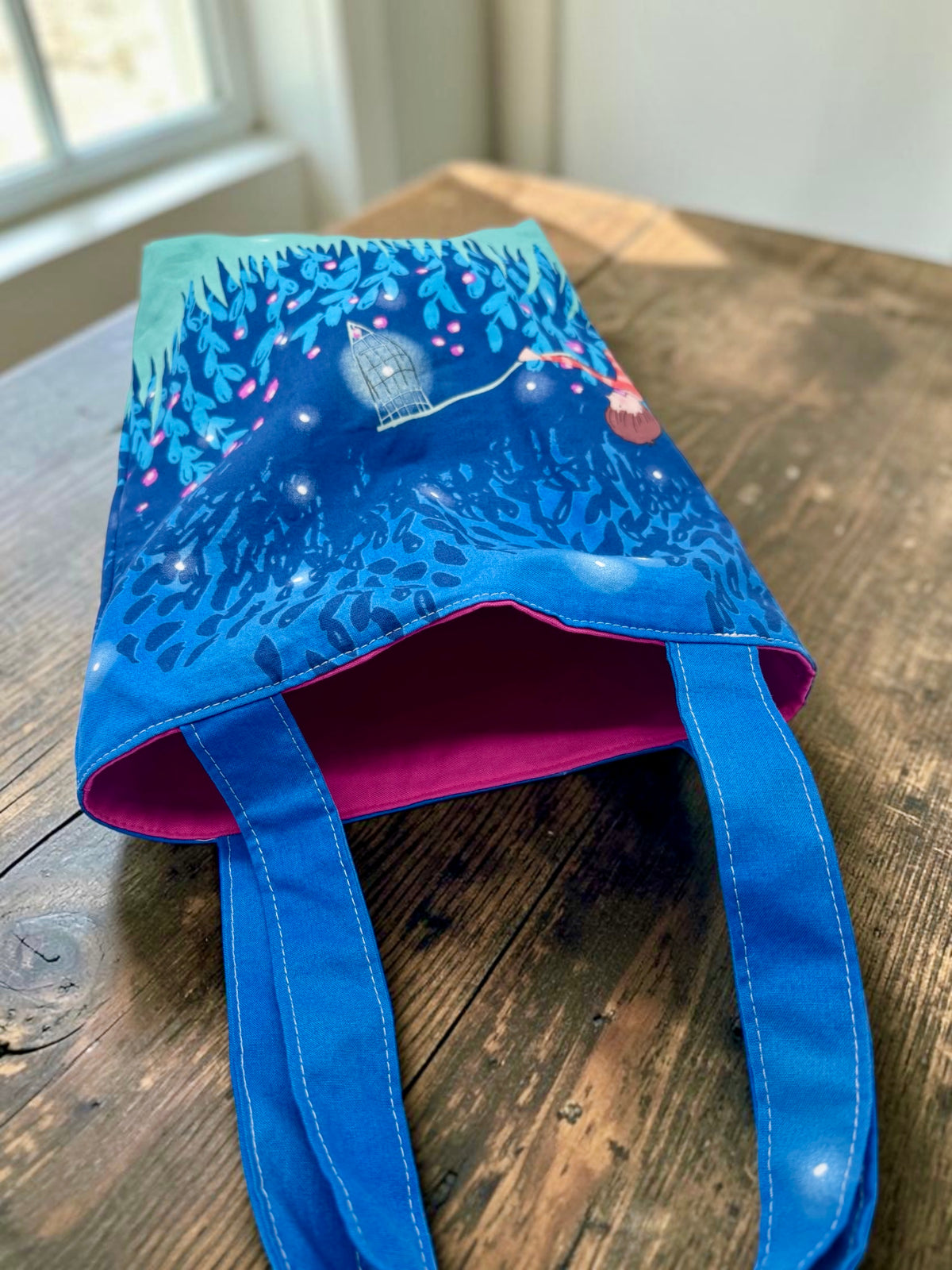 Toddler Sized Reversible Tote Fireflies