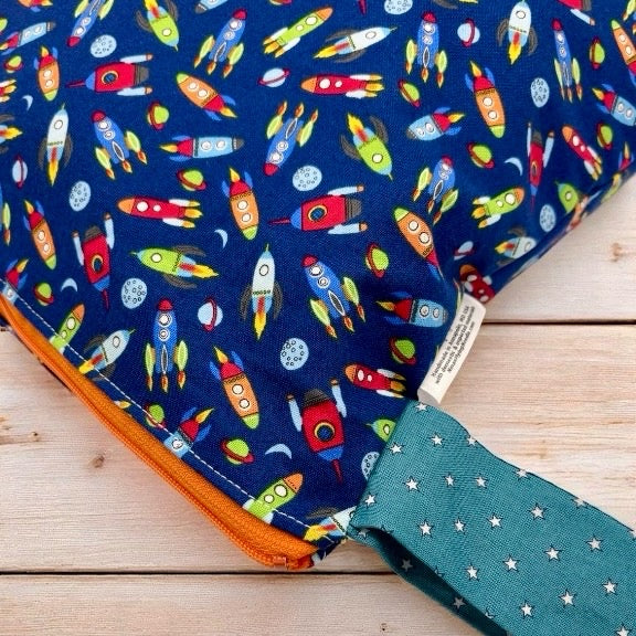 Large Wet Bag with Handle Rockets