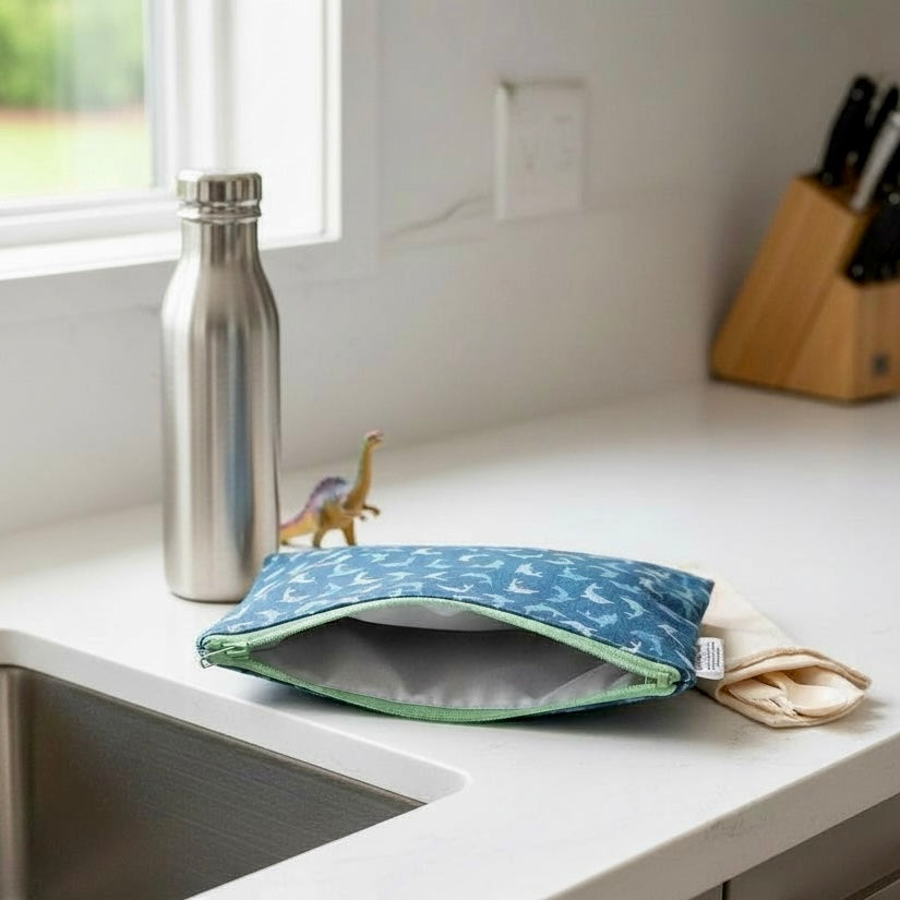 Snack Sized Reusable Zippered Bag Dolphins