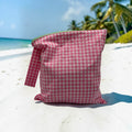 Large Wet Bag with Handle Gingham Pink