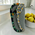 Set of 2 Reusable STANDARD Paper Towels - Citrus and Lemons on Green