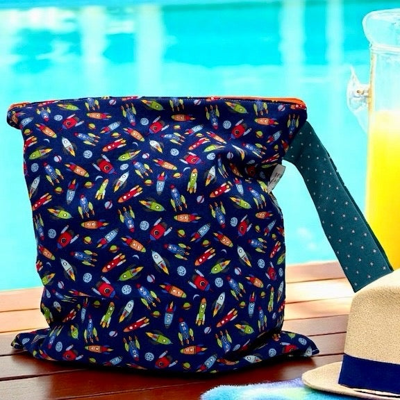 Large Wet Bag with Handle Rockets