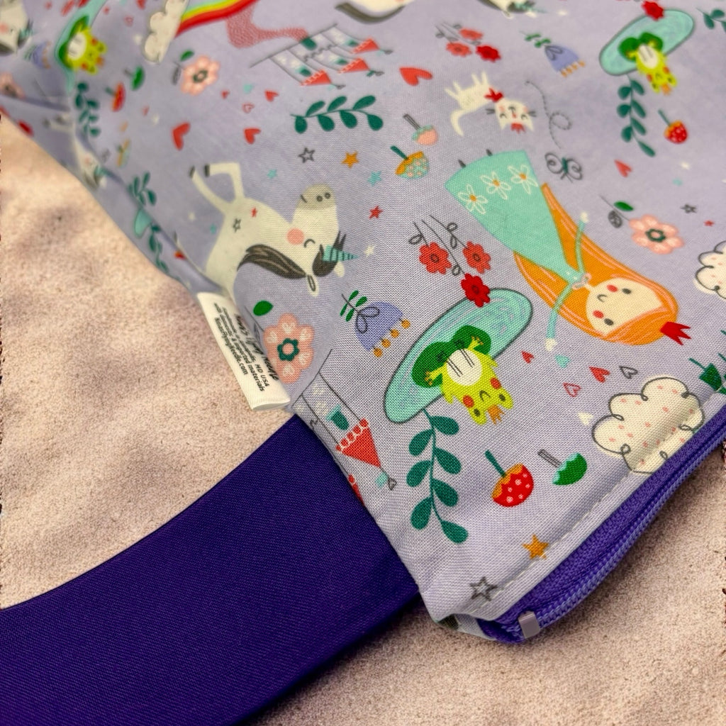 Large Wet Bag with Handle Princesses, Unicorns and Rainbows