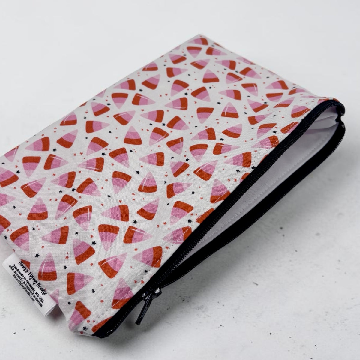 Snack Sized Reusable Zippered Bag Candy Corn Pink