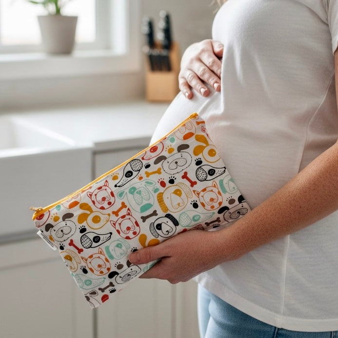 Travel Sized Wet Bag Dogs Colorful