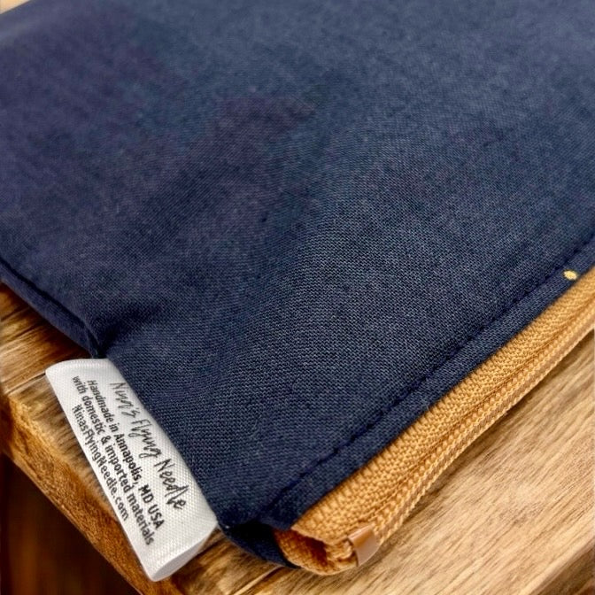 Travel Sized Wet Bag Navy with Golden Dots