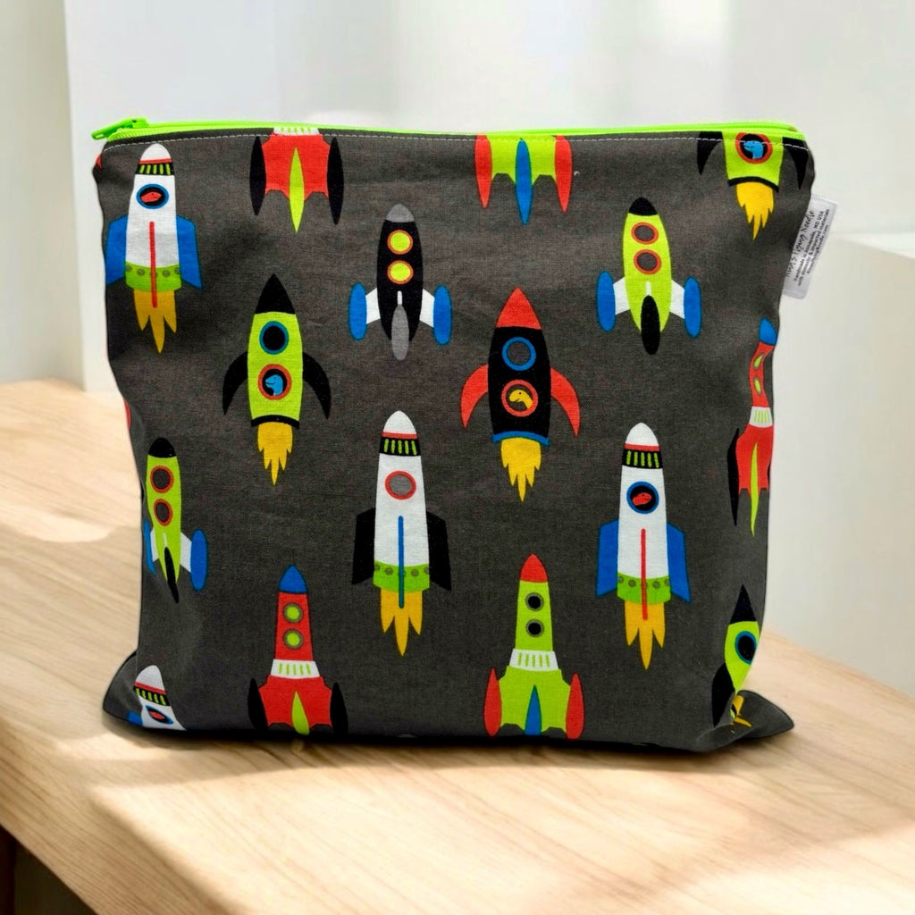 Gallon Sized Reusable Zippered Bag Rockets
