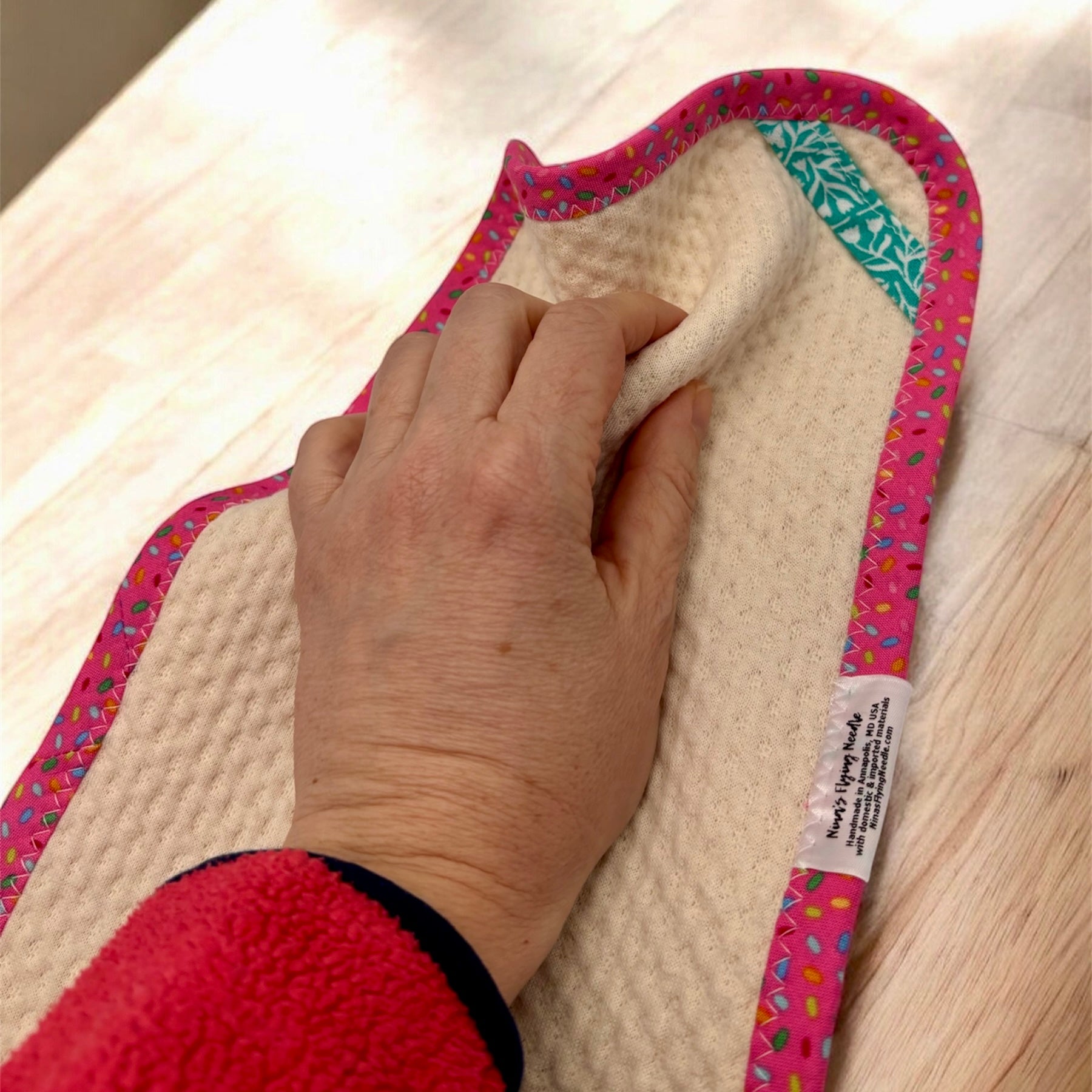 Set of 2 Reusable STANDARD Paper Towels - Confetti on Pink