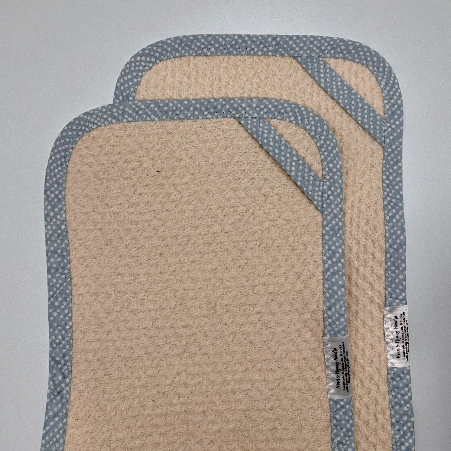 Set of 2 Reusable STANDARD Paper Towels - Dots on Light Blue