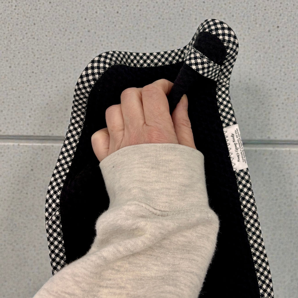 Set of 2 Reusable STANDARD Paper Towels - Houndstooth on Black