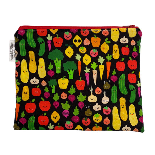 Sandwich Sized Reusable Zippered Bag Produce Smiling