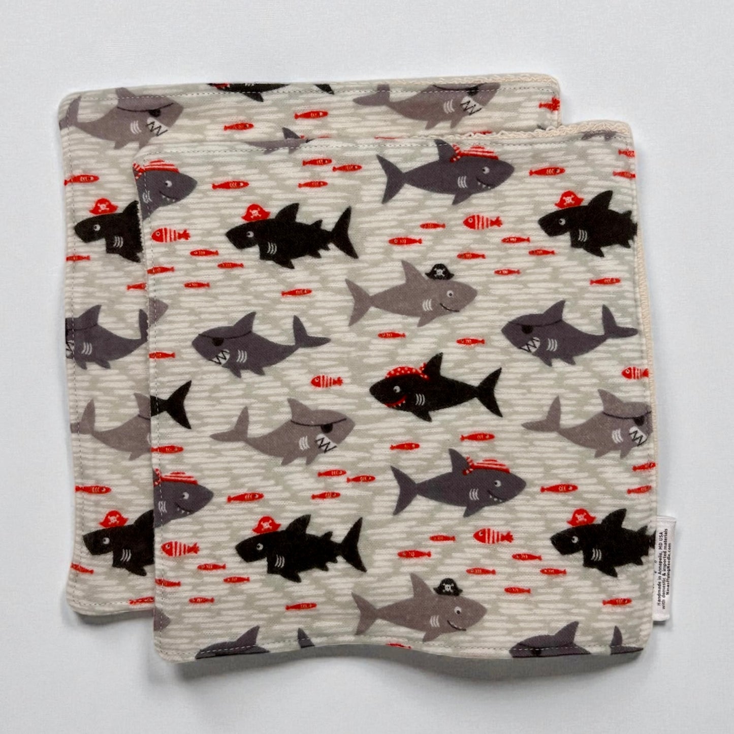 Wash Cloth - Regular - Pirate Sharks