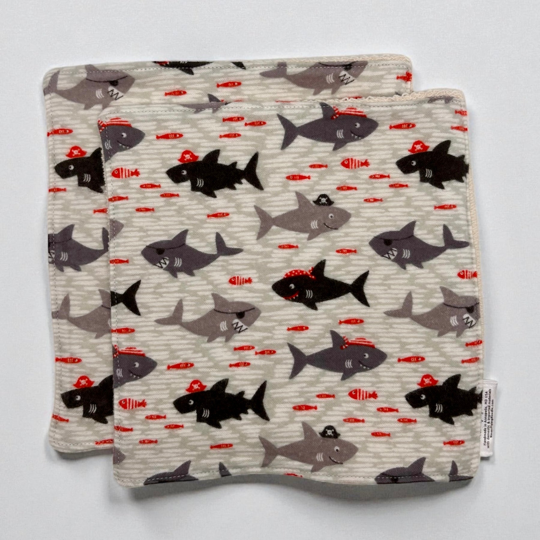 Wash Cloth - Regular - Pirate Sharks