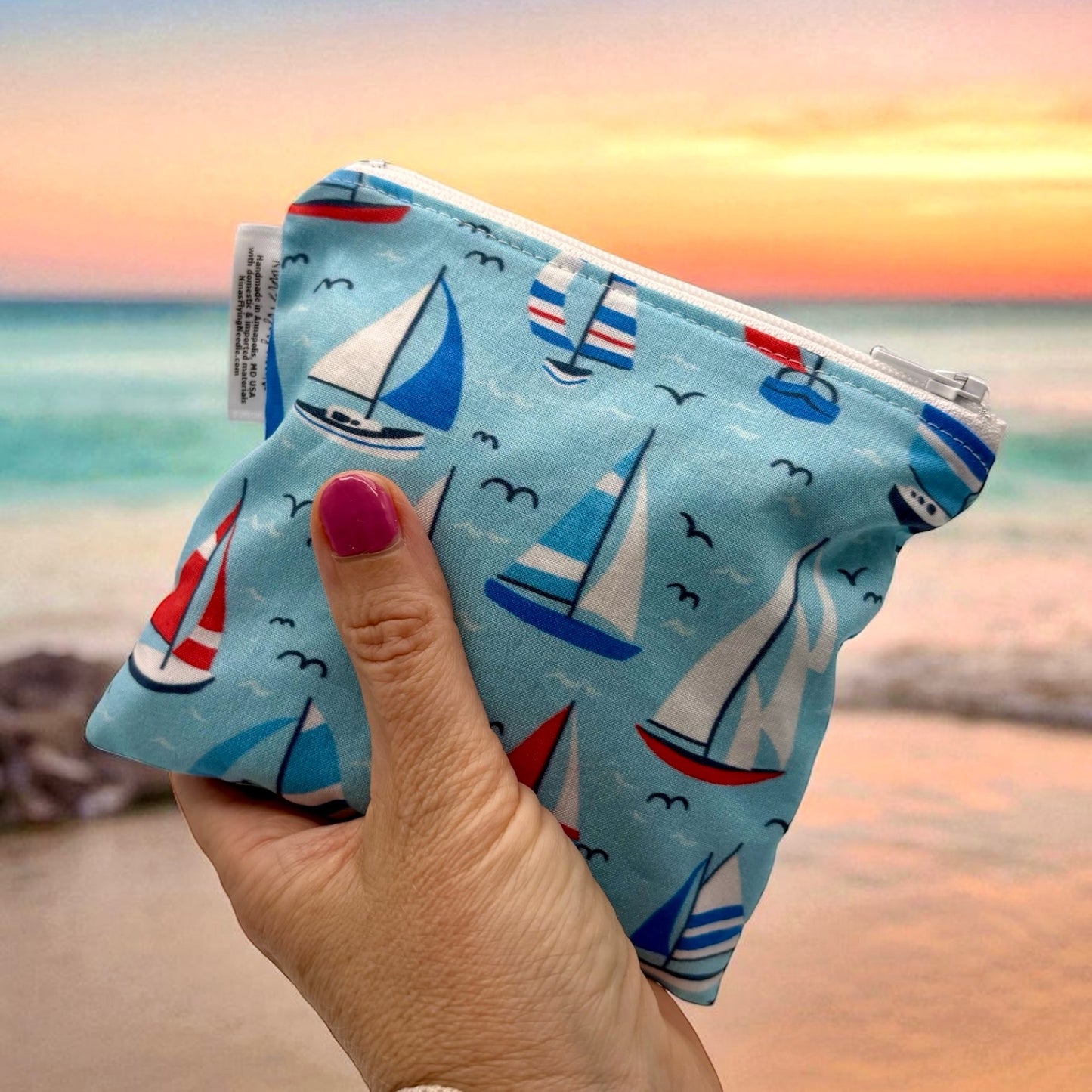 Toddler Sized Reusable Zippered Bag Tea Cups