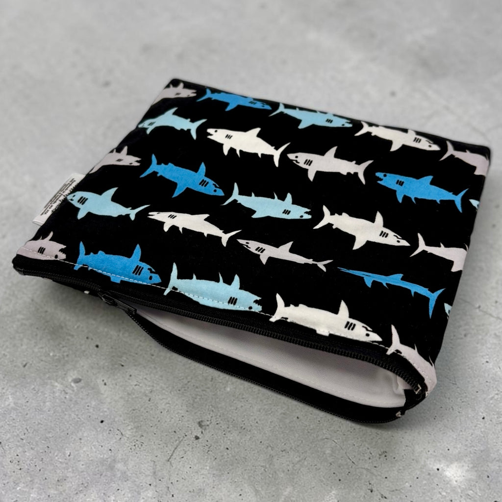 Sandwich Sized Reusable Zippered Bag Sharks